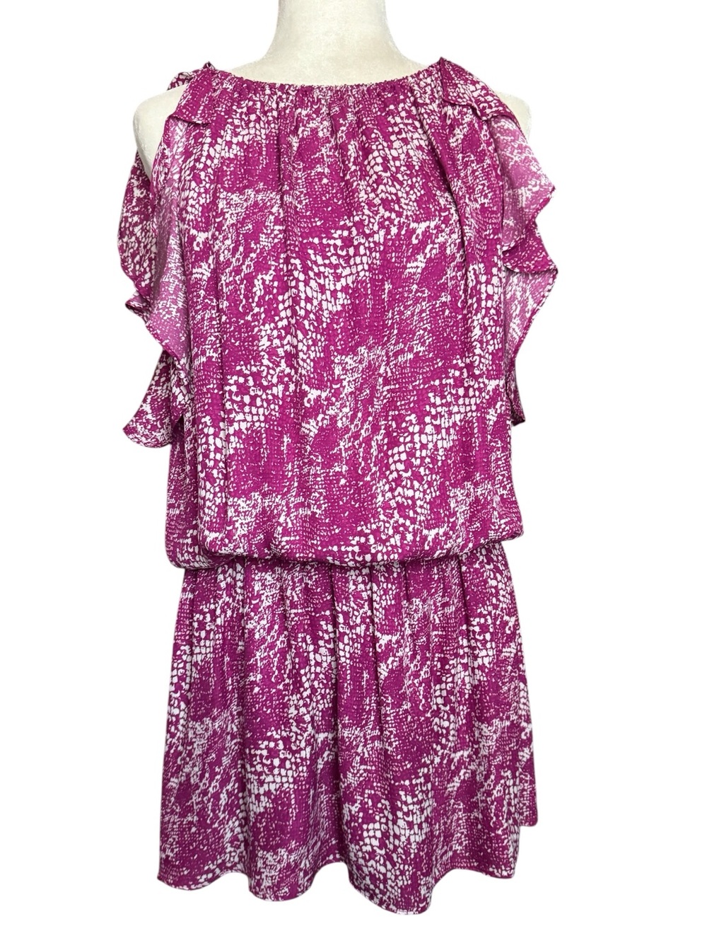 Ramy Brook Silk Snakeskin Print Mini Dress